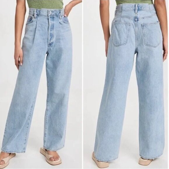 NWOT AGOLDE Dax Upsized High Rise Wide Leg Paper Bag Baggy Jean Size 15 - Picture 2 of 6